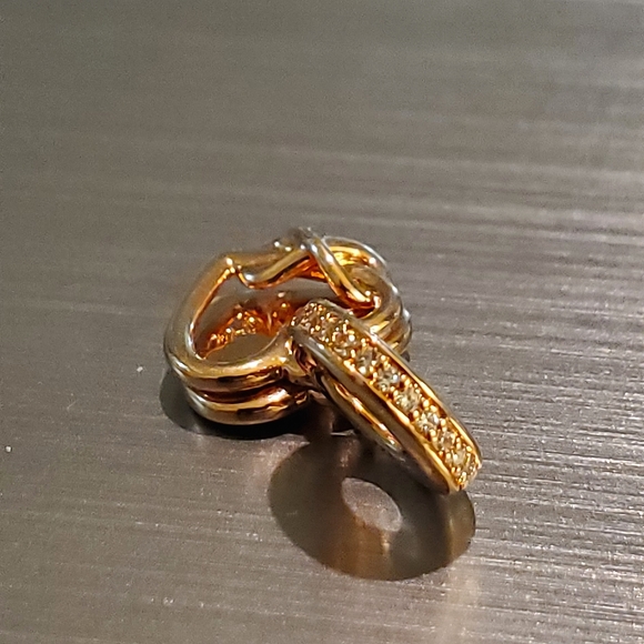 Authentic NEW Pandora Love You Infinity Heart Dangke Charm 14K RGP CZ - Picture 8 of 10